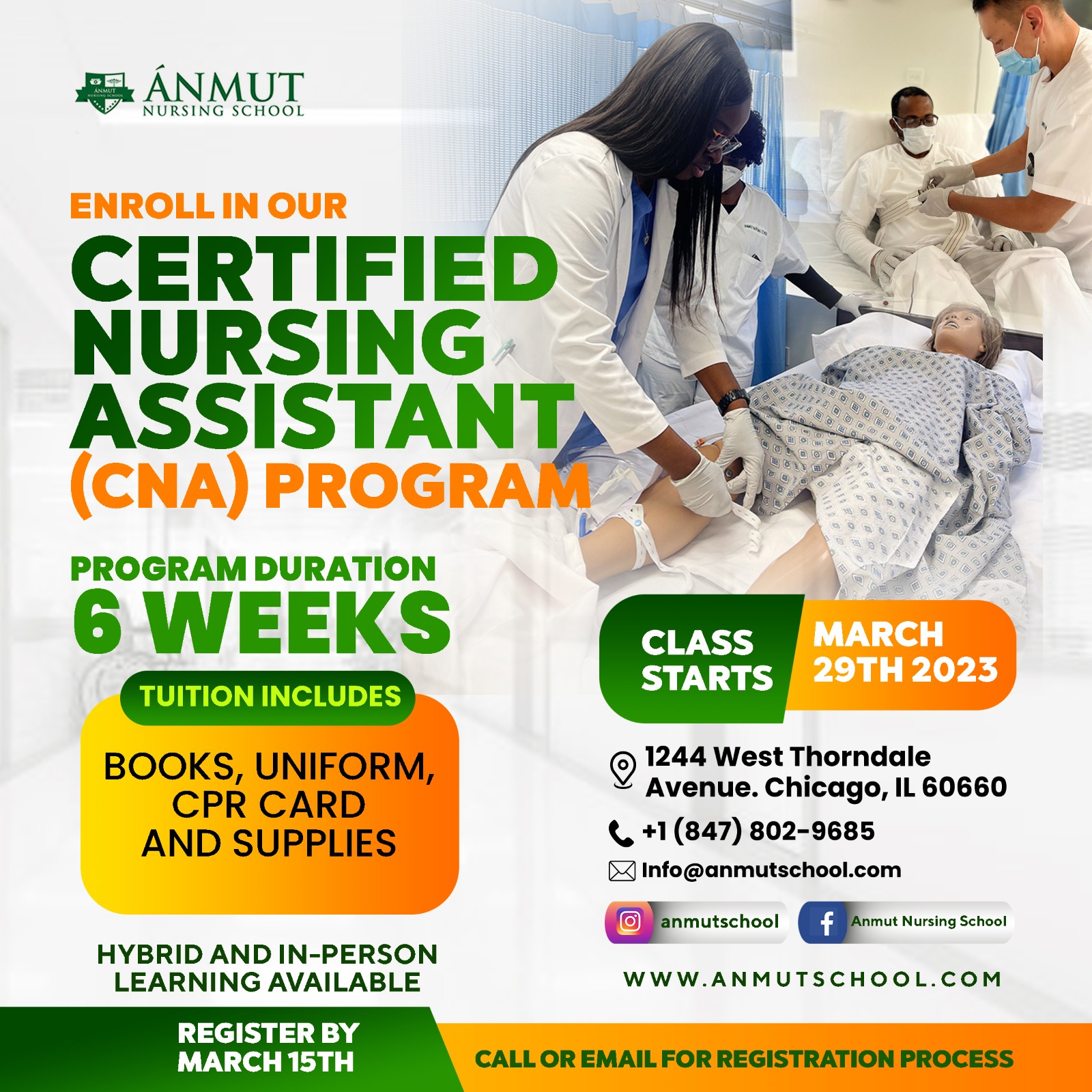 CNA Classes Starts On March 29th 2023